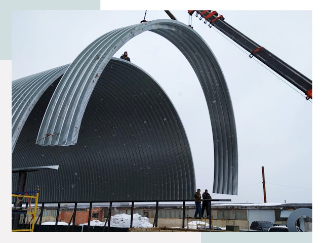 Полукруглые ангары в Абакане